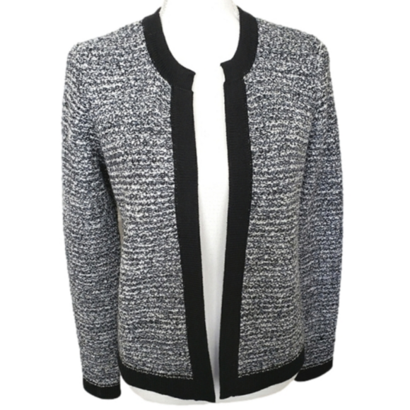 LOFT Sweaters - ANN TAYLOR LOFT CARDIGAN SZ XS BLACK GRAY WHITE